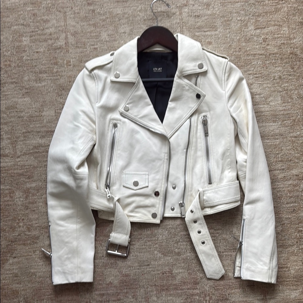 Women's White Leather Jacket